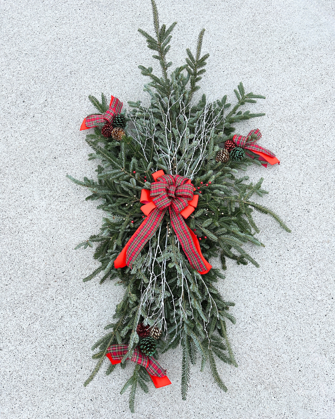 Large Grave Blanket - Christmas Plaid (Xmas)