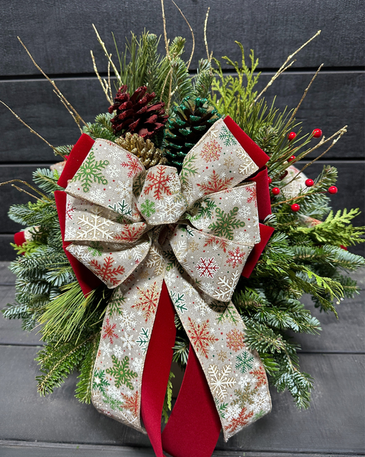 10'' Decorated Snowflake Standard Pot (Xmas)