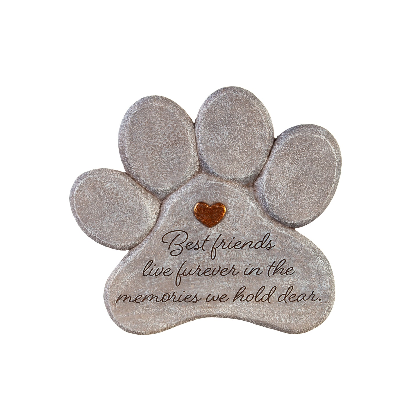 11" Paw Shaped Pet Memorial Garden Stone, Best Fri