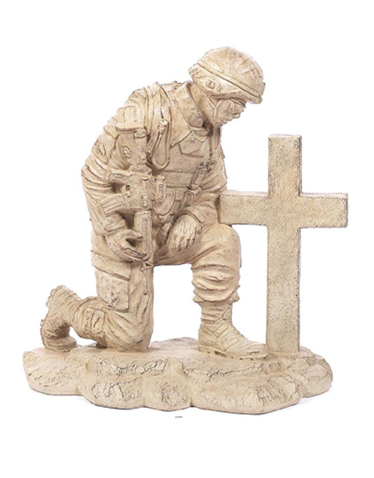 Kneeling Soldier at Cross