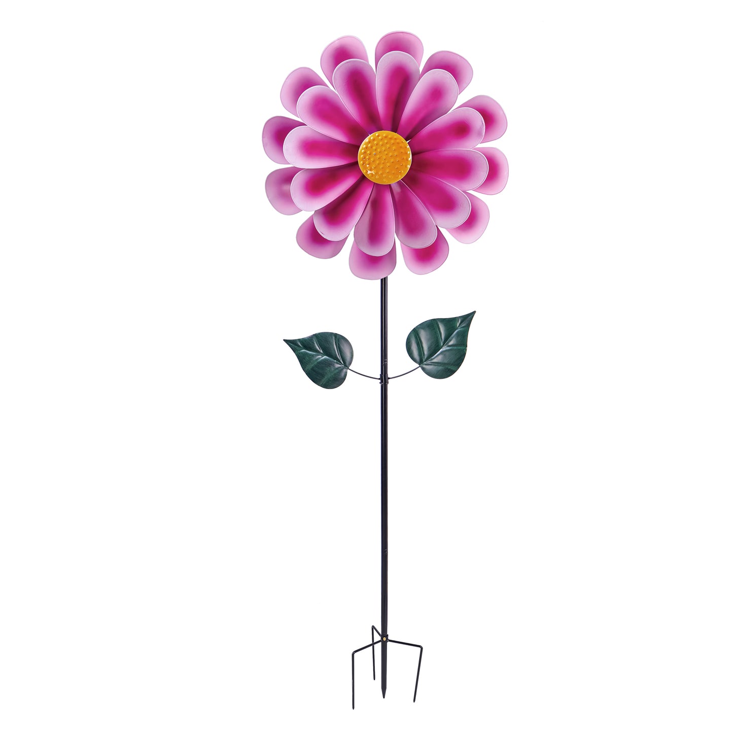 75"H Pink Flower Statement Wind Spinner
