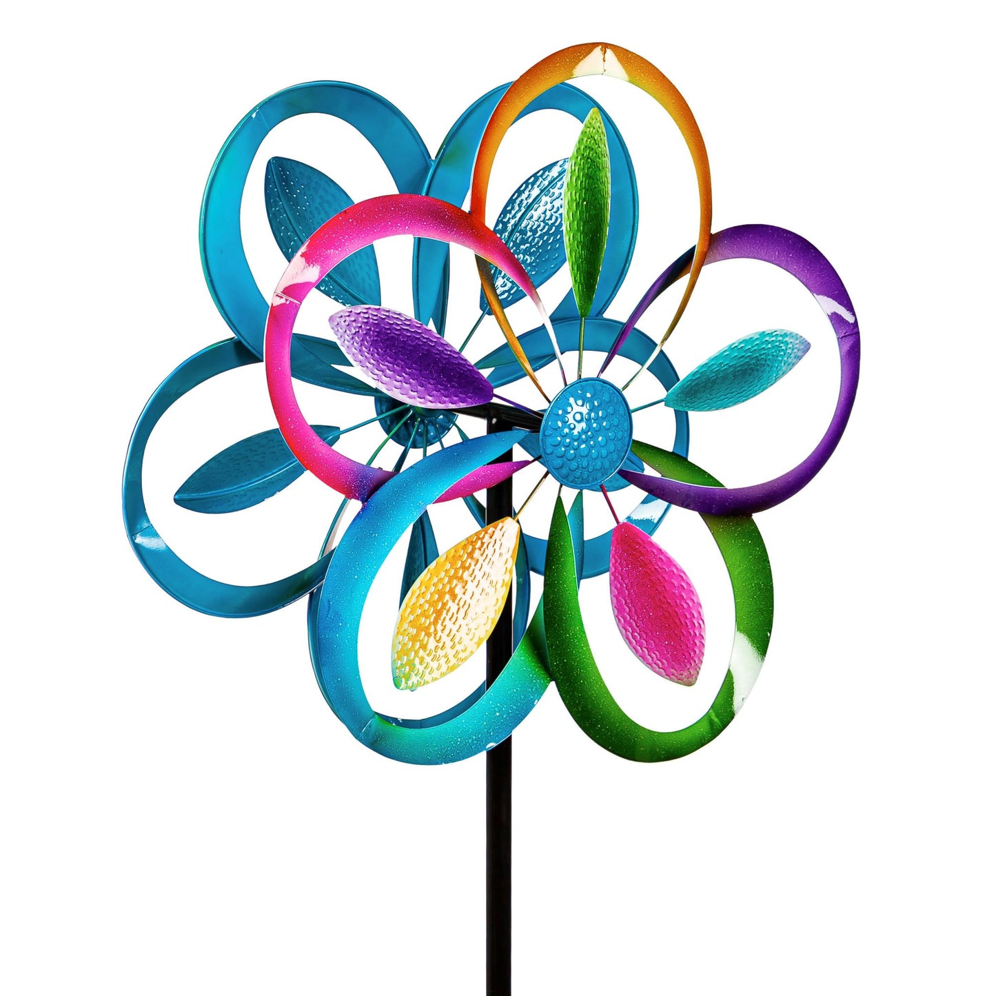 75"H Wind Spinner, Multi-Color Rings