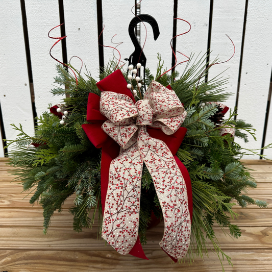 12'' Decorated Frosty Berry Hanging Basket