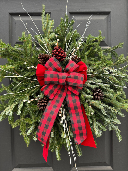 Grave Pillow - Red & Black Buffalo Plaid