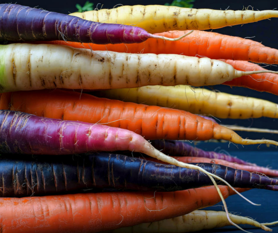 CARROT RAINBOW BLEND - FLAT OF 32 PLANTS