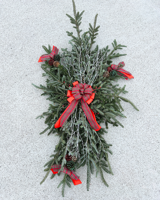 Large Grave Blanket - Christmas Plaid (Xmas)