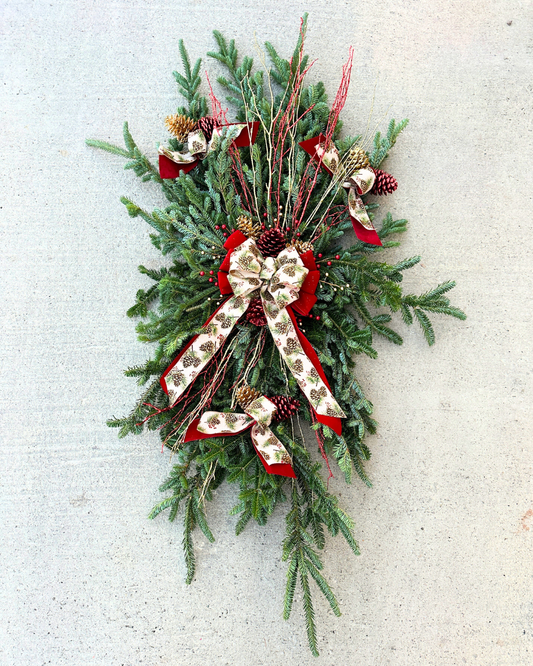 Large Grave Blanket - Pinecone (Xmas)