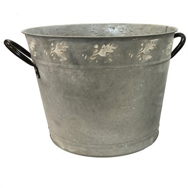 Gardener Select 11.8" White Metal Planter w/ Leaf