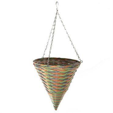 Gardener Select 12" Plastic Cone Hanging Basket Grey/Orange/Green
