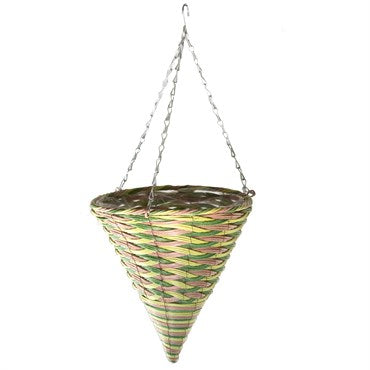 Gardener Select 12" Plastic Cone Hanging Basket Tan/Light Green/Green