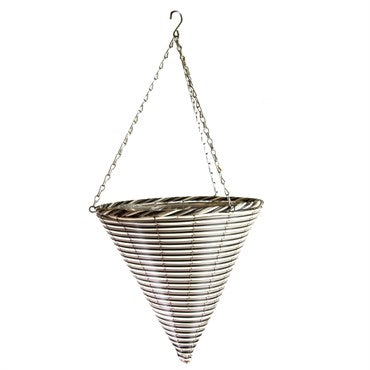 Gardener Select 14'' Cone White/Black Plastic Hanging Basket w/ Hanger