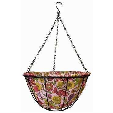 Gardener Select 14" Hanging Basket Paisley Fabric Coco Liner