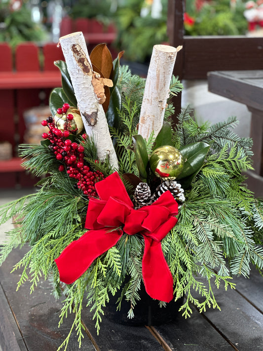 Assorted Winter Porch Pot Deluxe 13" Patio Pot (Xmas)