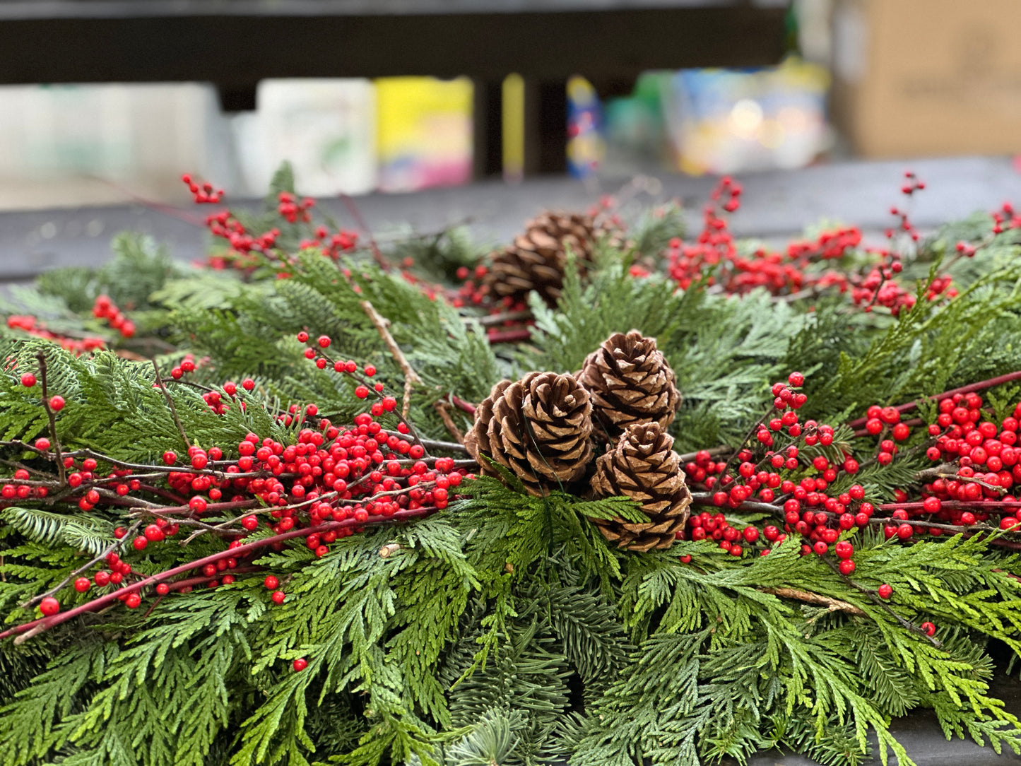 48" Berries & Branches Mantlepiece (Xmas)