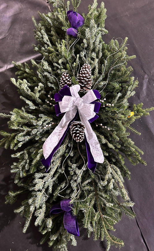 Large Grave Blanket - Purple (Xmas)