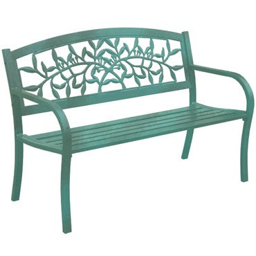 Innova Spring Leaves Steel Bench Patina