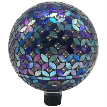 VCS 10" Blue And Purple Geometric Glass Globe