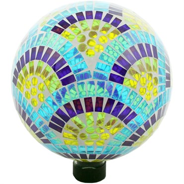 VCS 10" Blue Fan Glass Globe