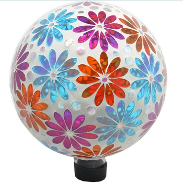 VCS 10" Colorful Flower Glass Globe